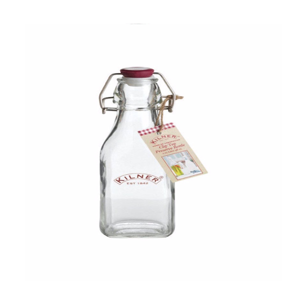 Botella de vidrio con tapón plástico 8.45 oz