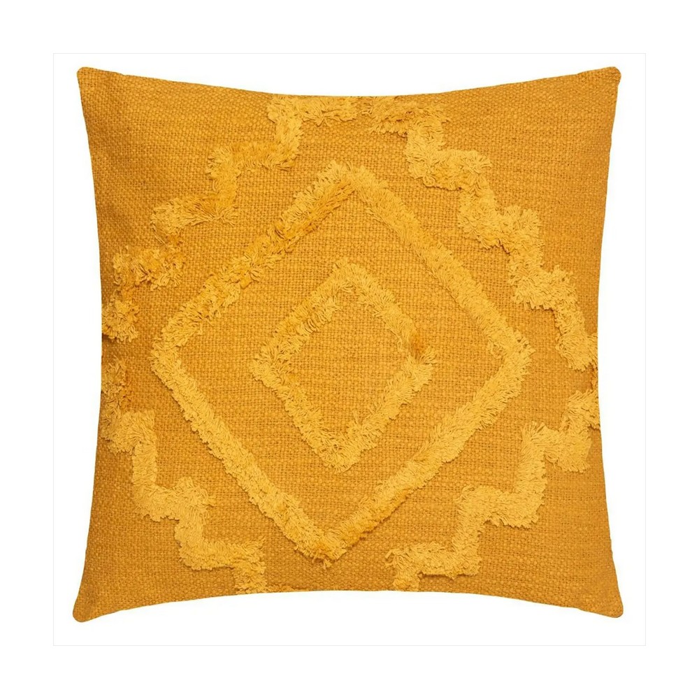 Cojín decorativo 40x40 cm cuadrado ocre