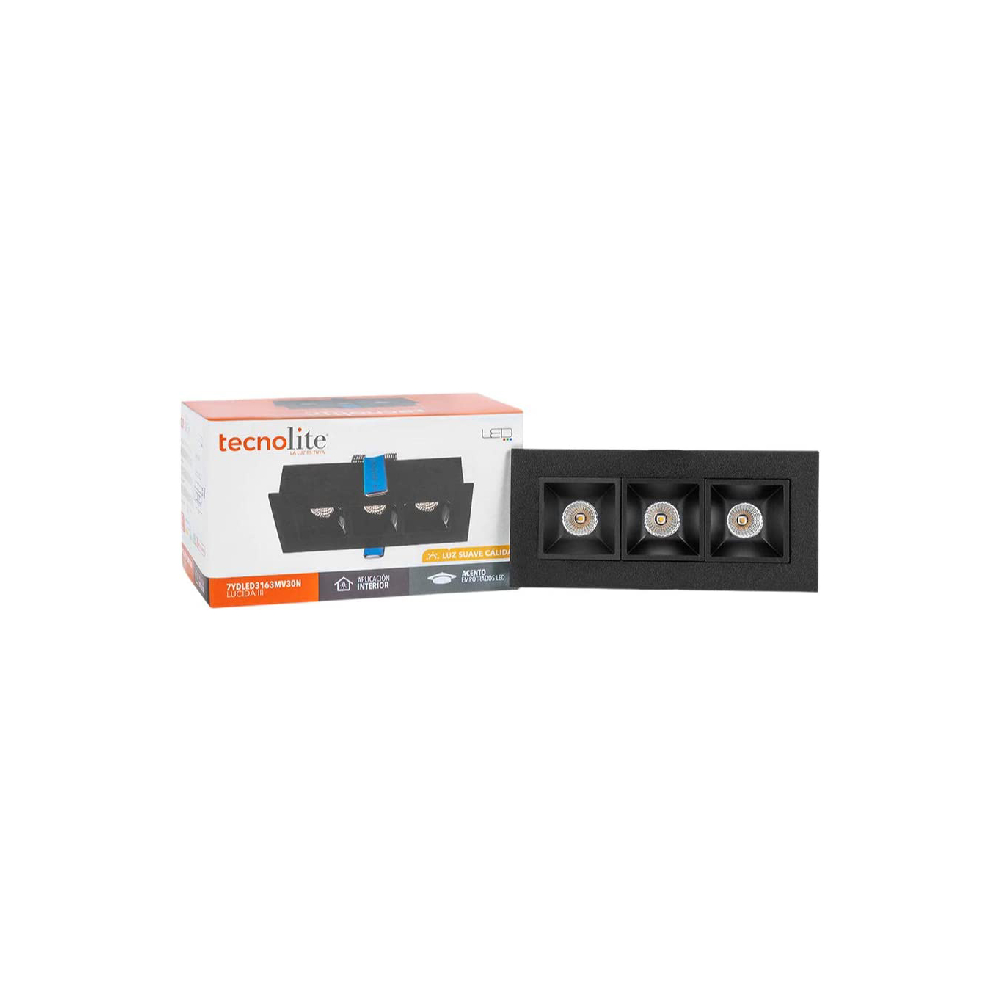 Empotrable led 7w 100-240v 3000k negro