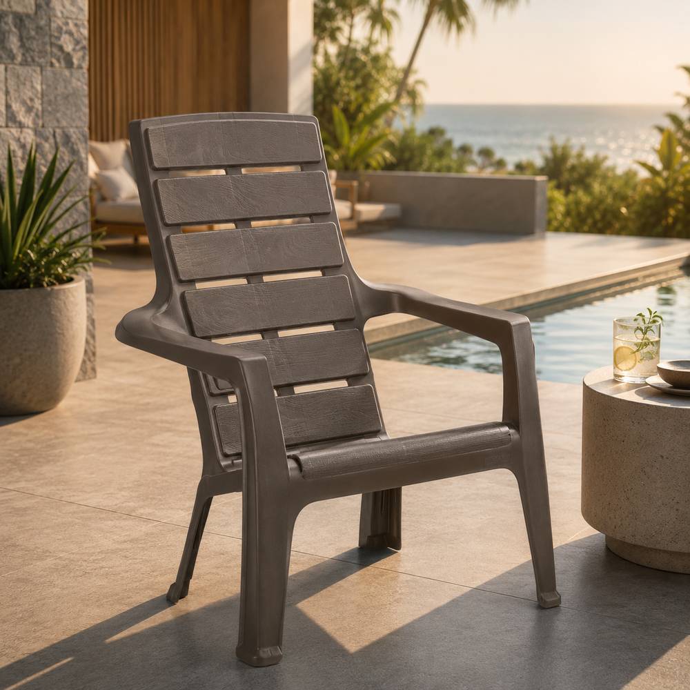 Silla plástica playera café barú