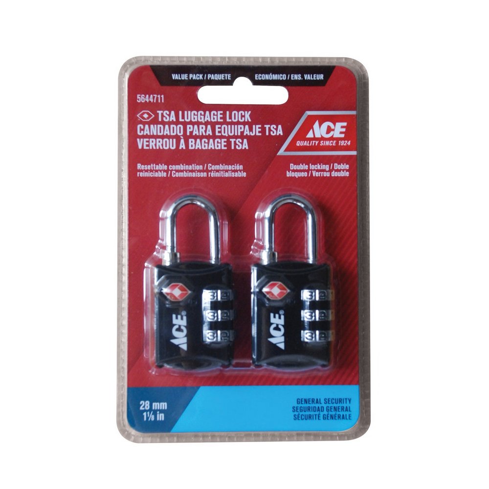 Candado de combinacion negro 25mm ace set 2