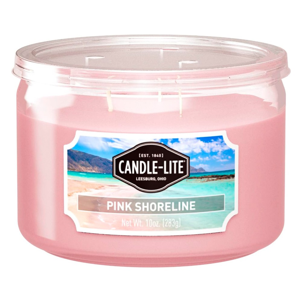 Candela con portavela de vidrio 10oz pink shoreline