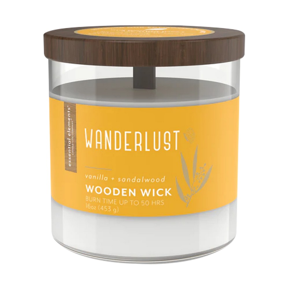 Candela con portavela de vidrio 16oz wanderlust