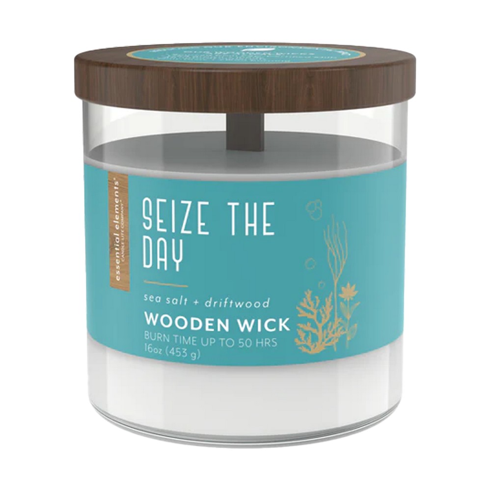 Candela con portavela de vidrio 16oz seize the day