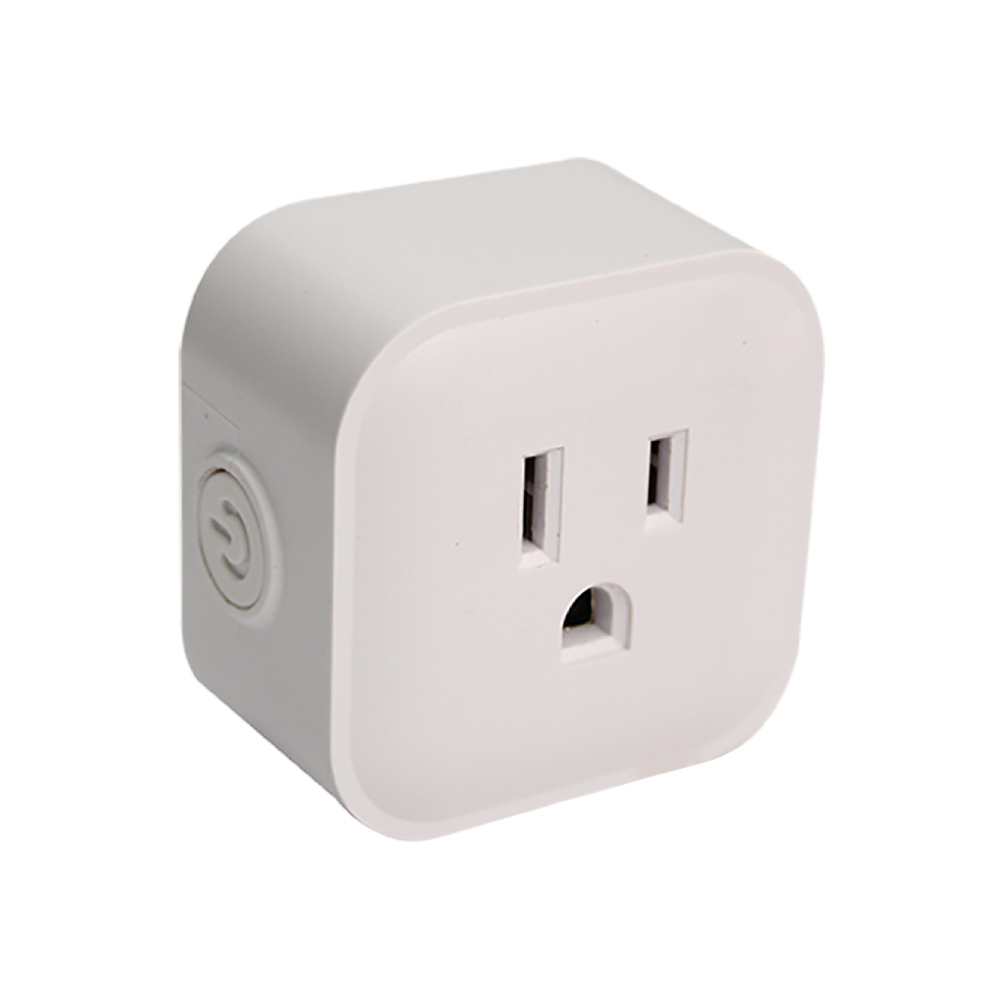 Enchufe adaptador inteligente wifi tipo cubo 15a 125v blanco