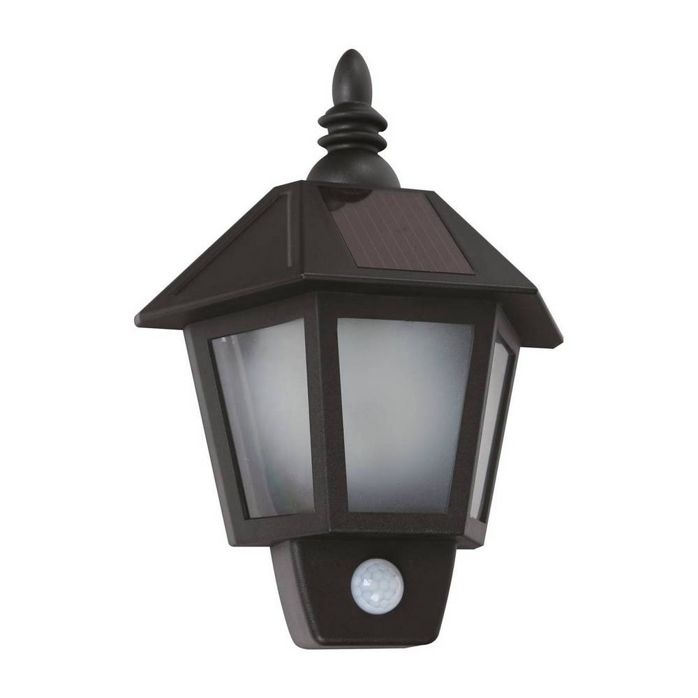 Lampara led exterior solar pared negro 1l 1w 3.7v 6500k fotocelda y sensor
