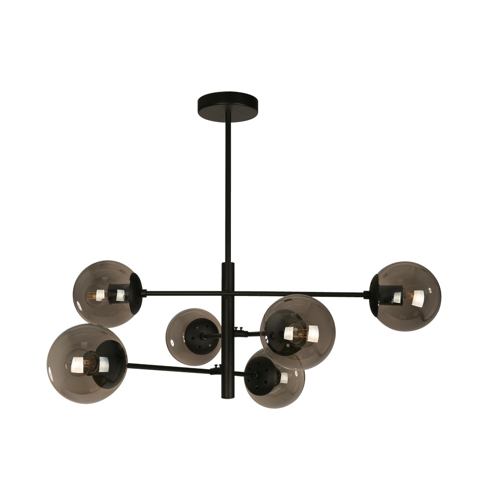 Lámpara colgante negro globo 6l e27