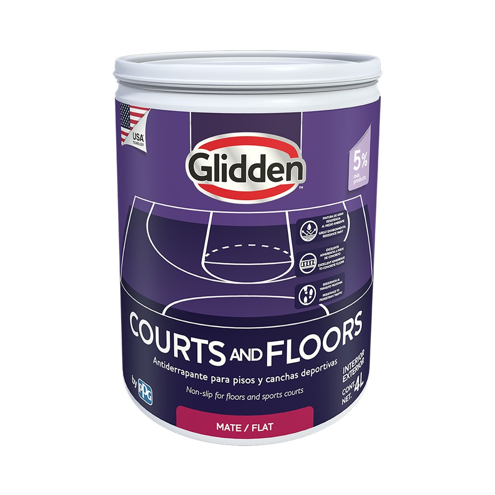 Pintura para canchas y pisos blanco-base pastel mate courts & floors 4 l (gal)