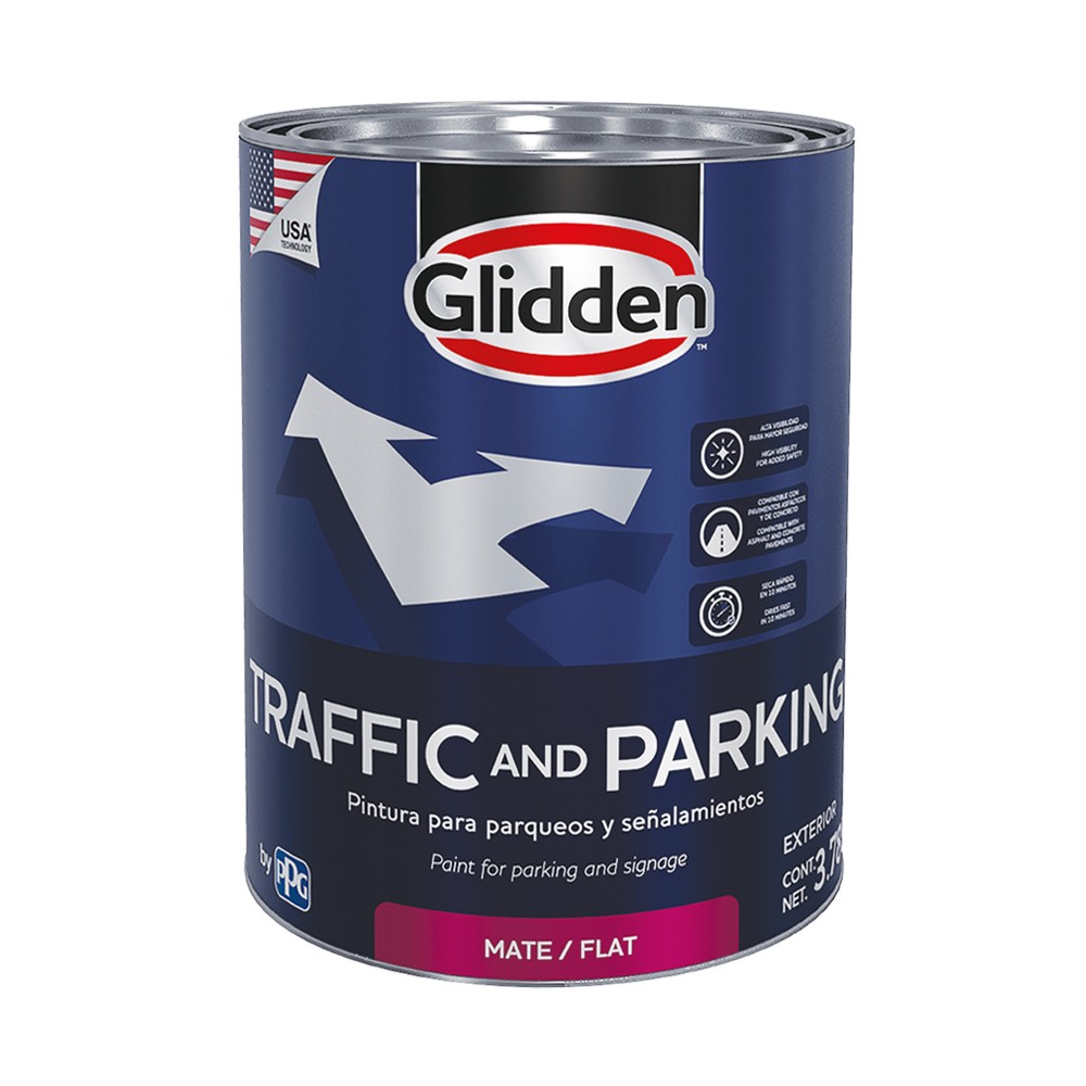 Pintura para trafico caucho clorado blanco mate 3.78 l (gal)