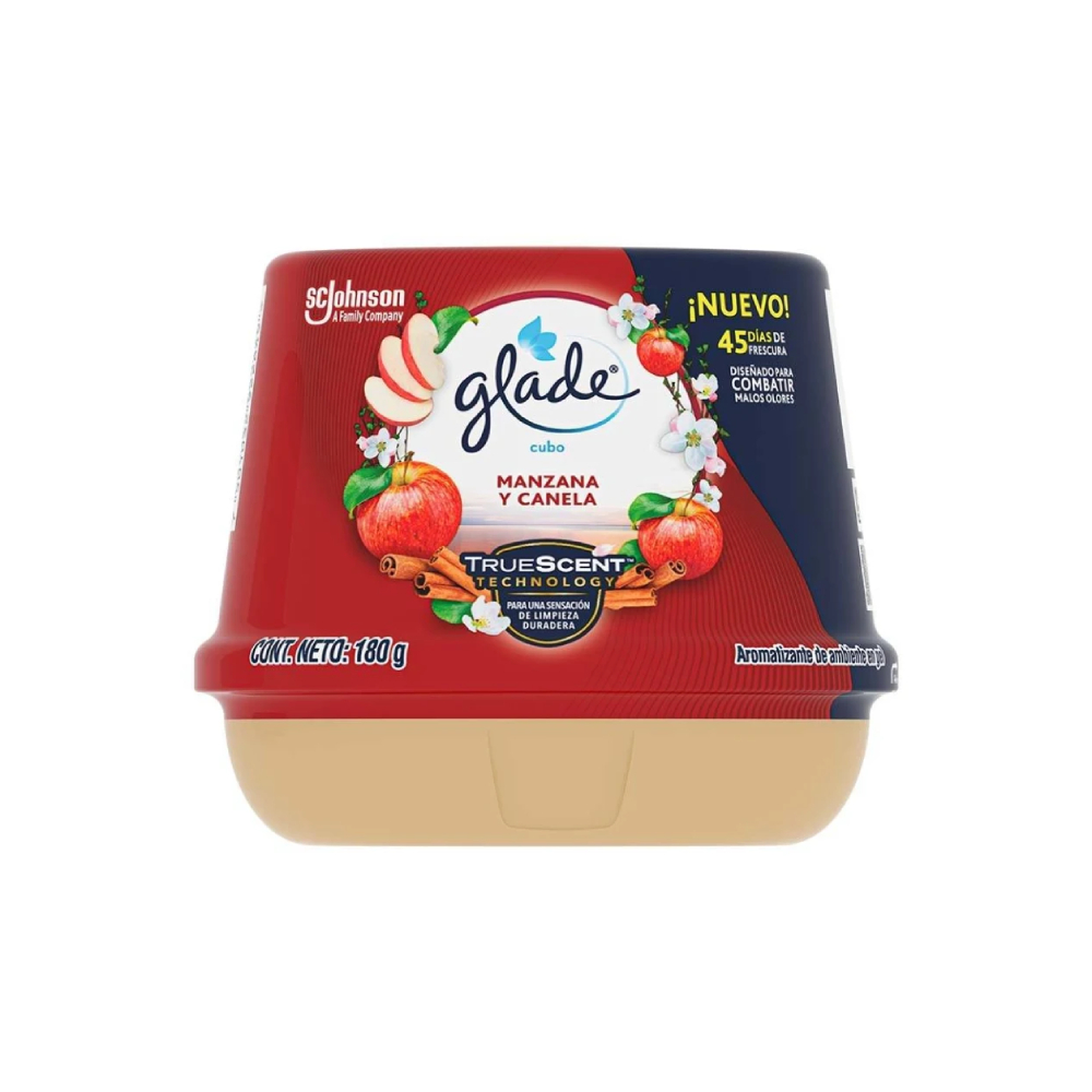 Aromatizante glade manzana/canela 180g en cubo