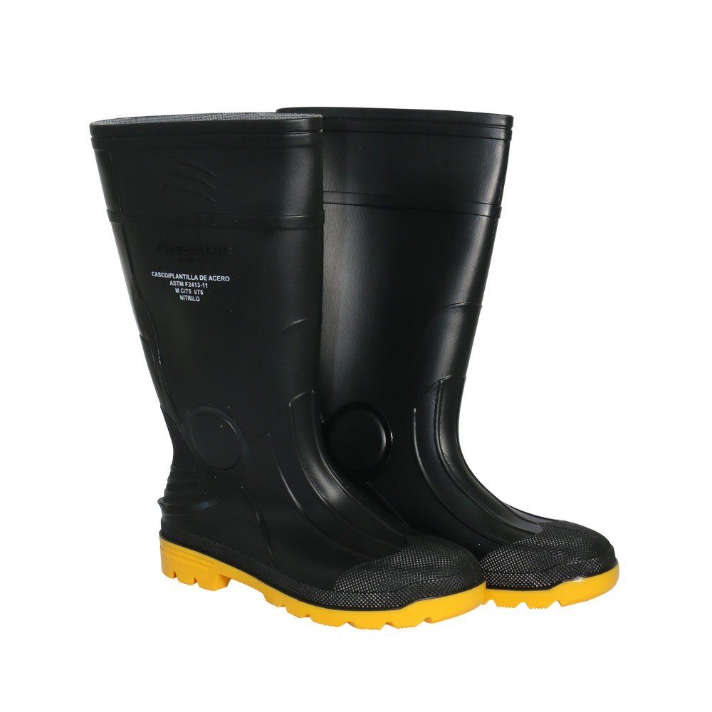 Bota de hule con cubo negra talla 45 anti perforante