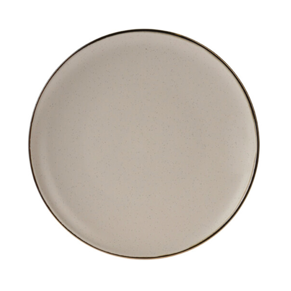 Plato de ceramica 26cm gris con borde q75102510