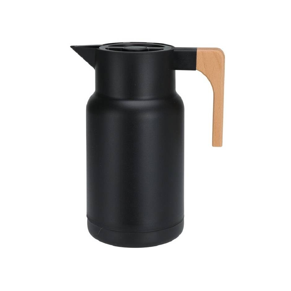 Termo plastico tipo jarra mango madera 1l negro