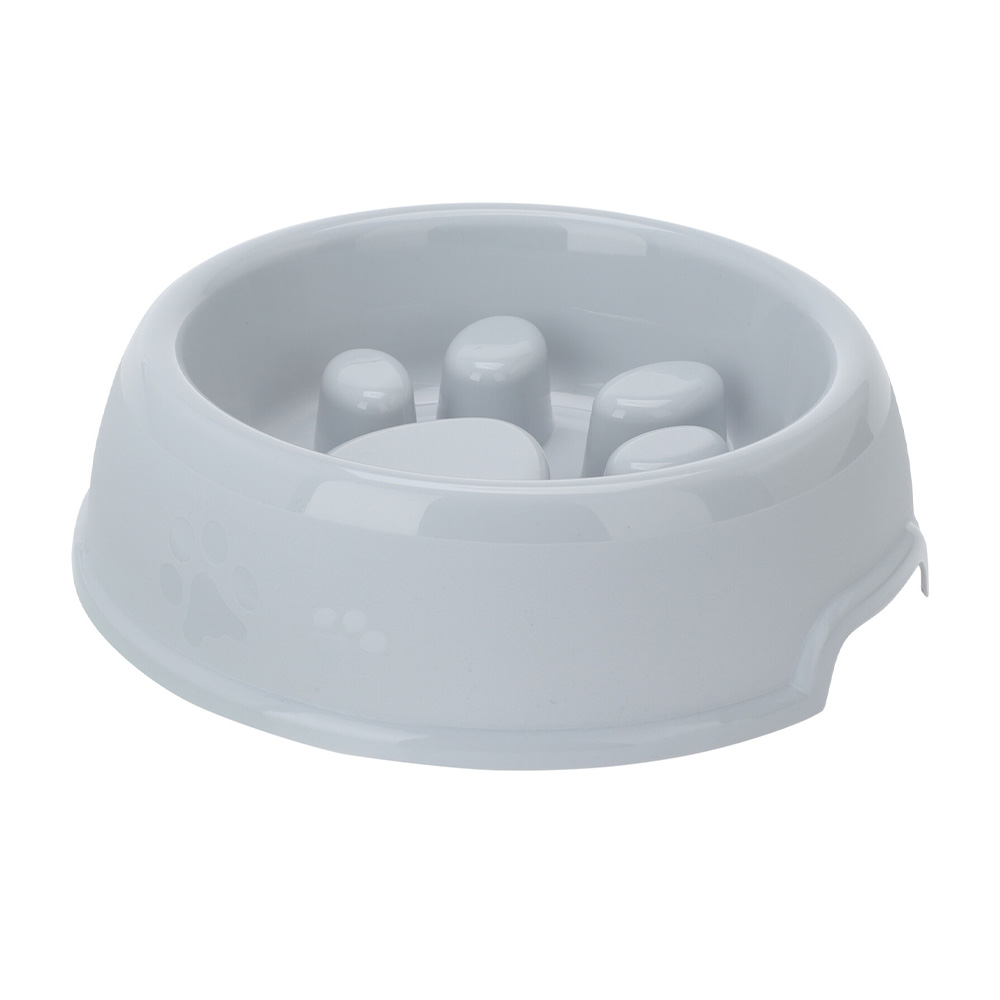 Plato para mascota plastico 23x17cm blanco huella
