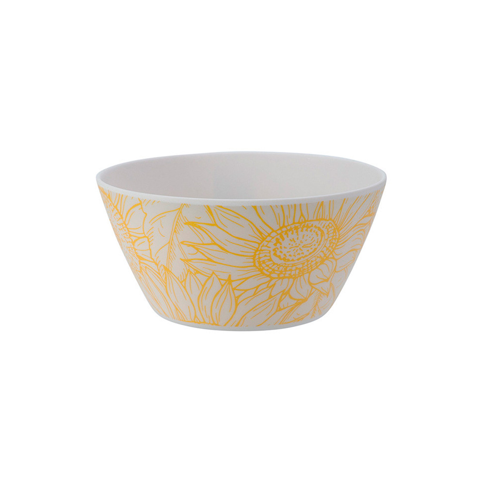 Bowl de melamina 14.5xh7cm amarillo flores y plantas