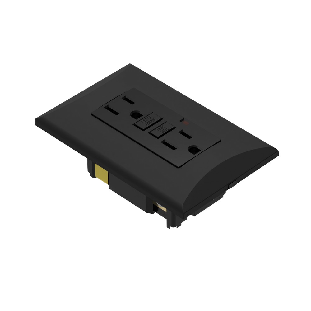 Toma de empotrar doble gfci 15a 125v negro