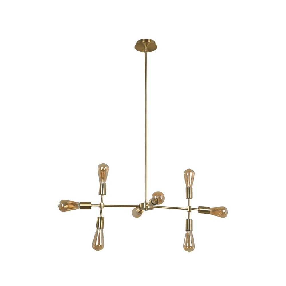 Lámpara colgante dorado satinado 8l e27