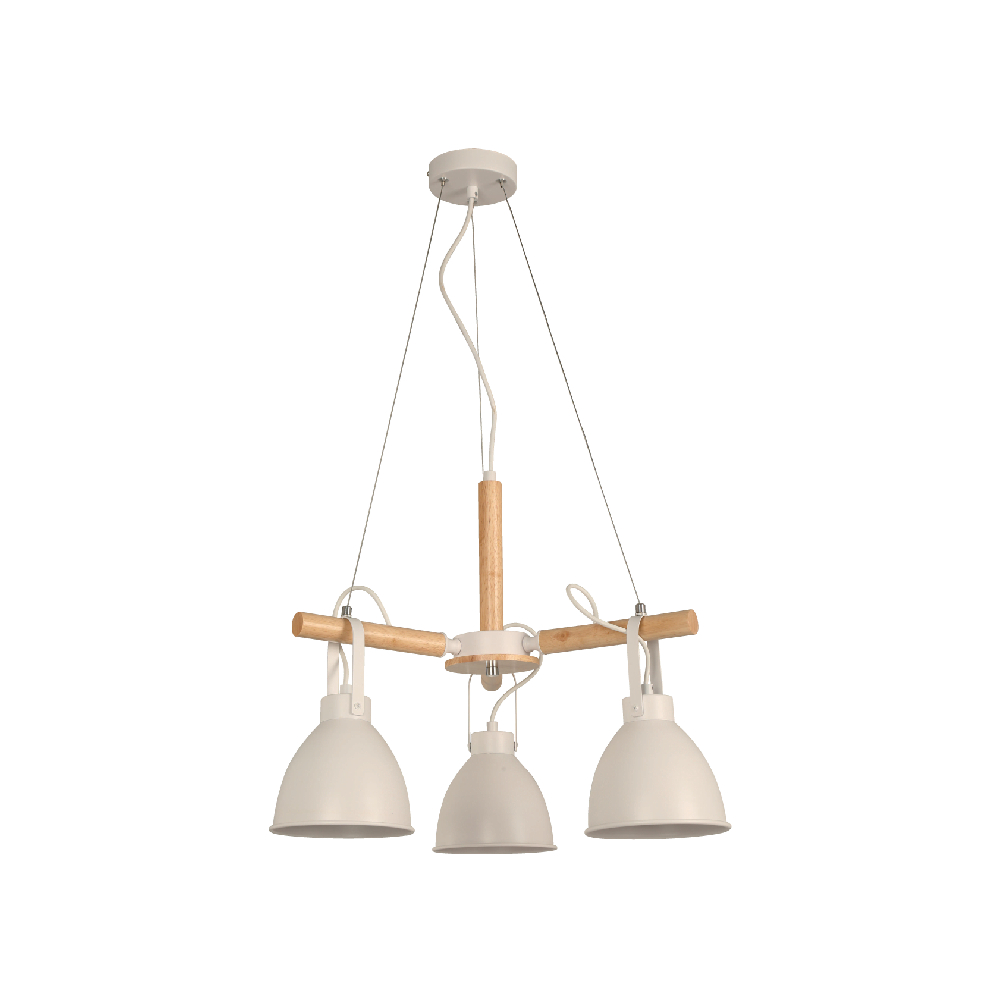 Lampara colgante techo bco 3l e27 60w
