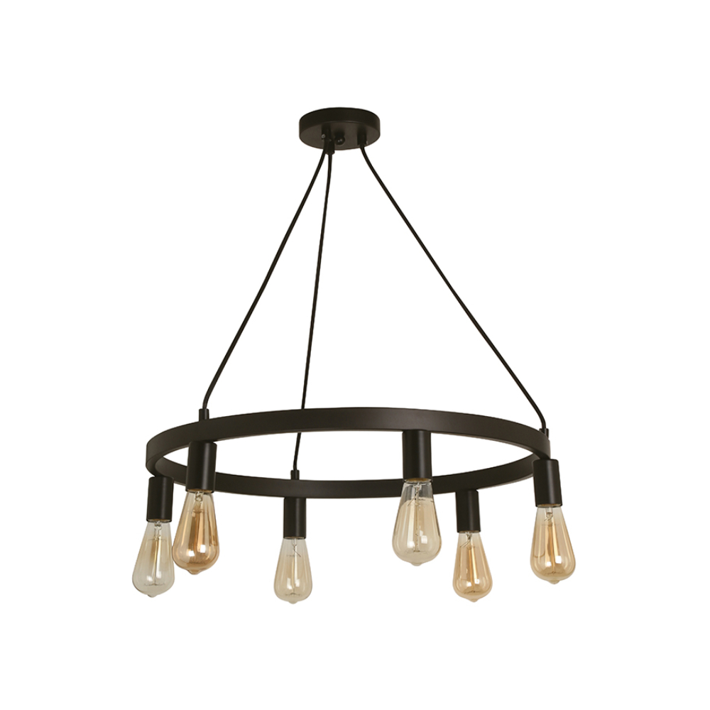 Lampara colgante neg 6l e27 60w