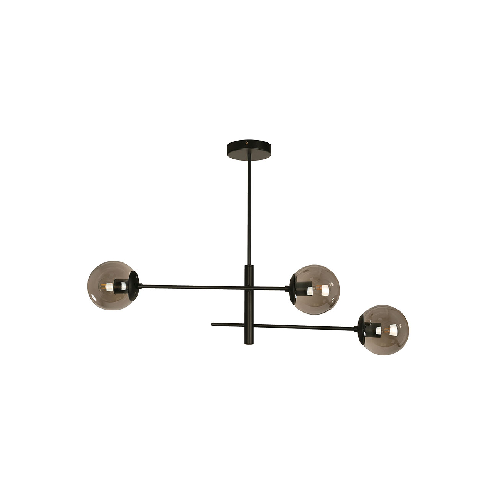 Lámpara colgante negra globo 3l 27 23180-2