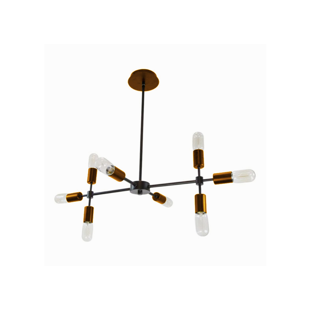 Lampara colgante bronce ant 8l e27 6w