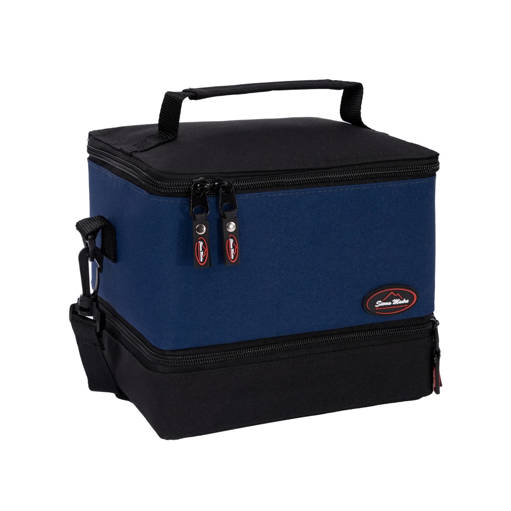 Lonchera cuadrada dos comp 7x9x7.5 pulg azul