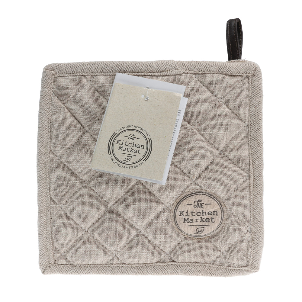 Portacaliente de algodón cuadrao 20x20 cm gris