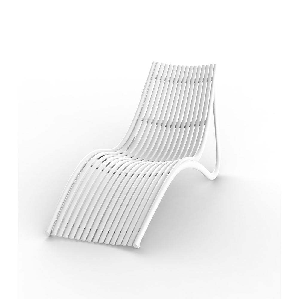 Silla plastica chaise loung ibiza 72x177cm blanco