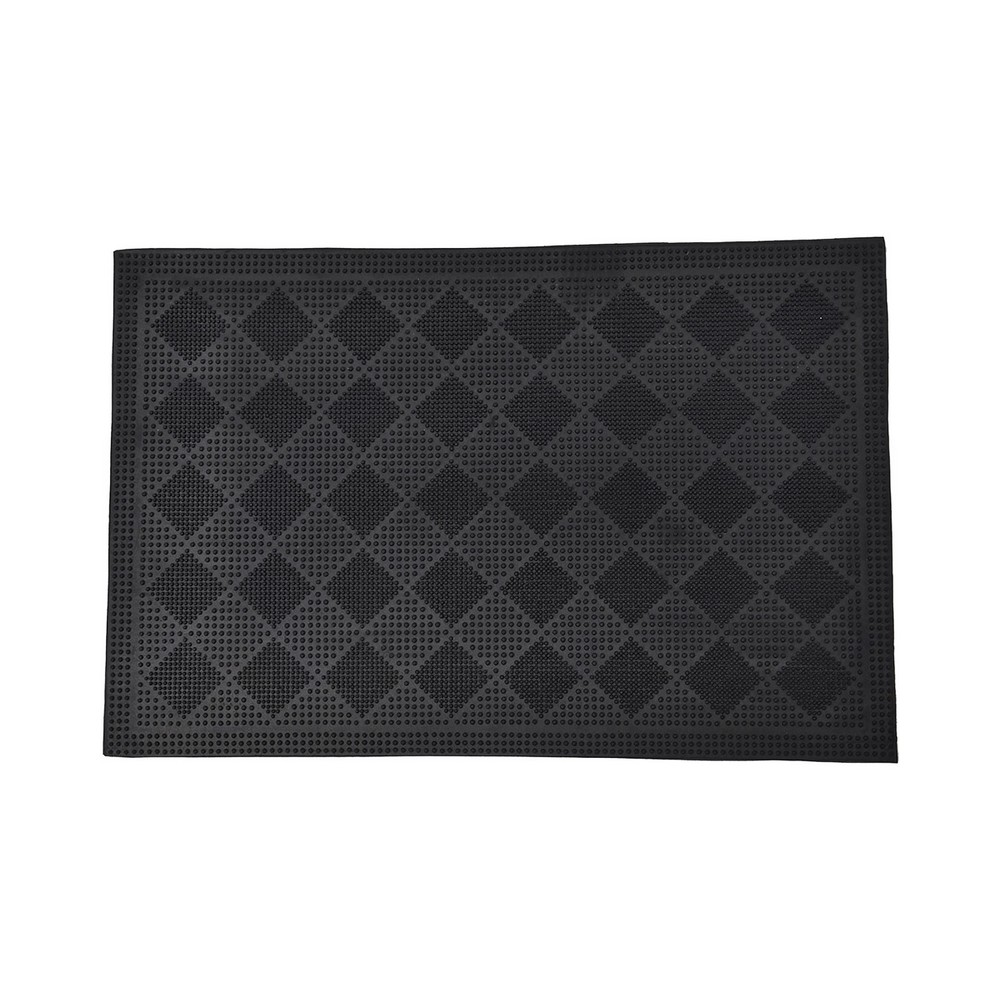 Alfombra para entrada 40x60 cm negro cuadros drew luance