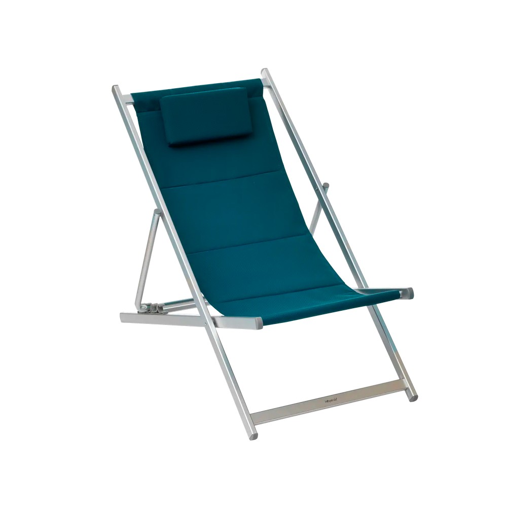 Silla playera plegable aluminio aqua