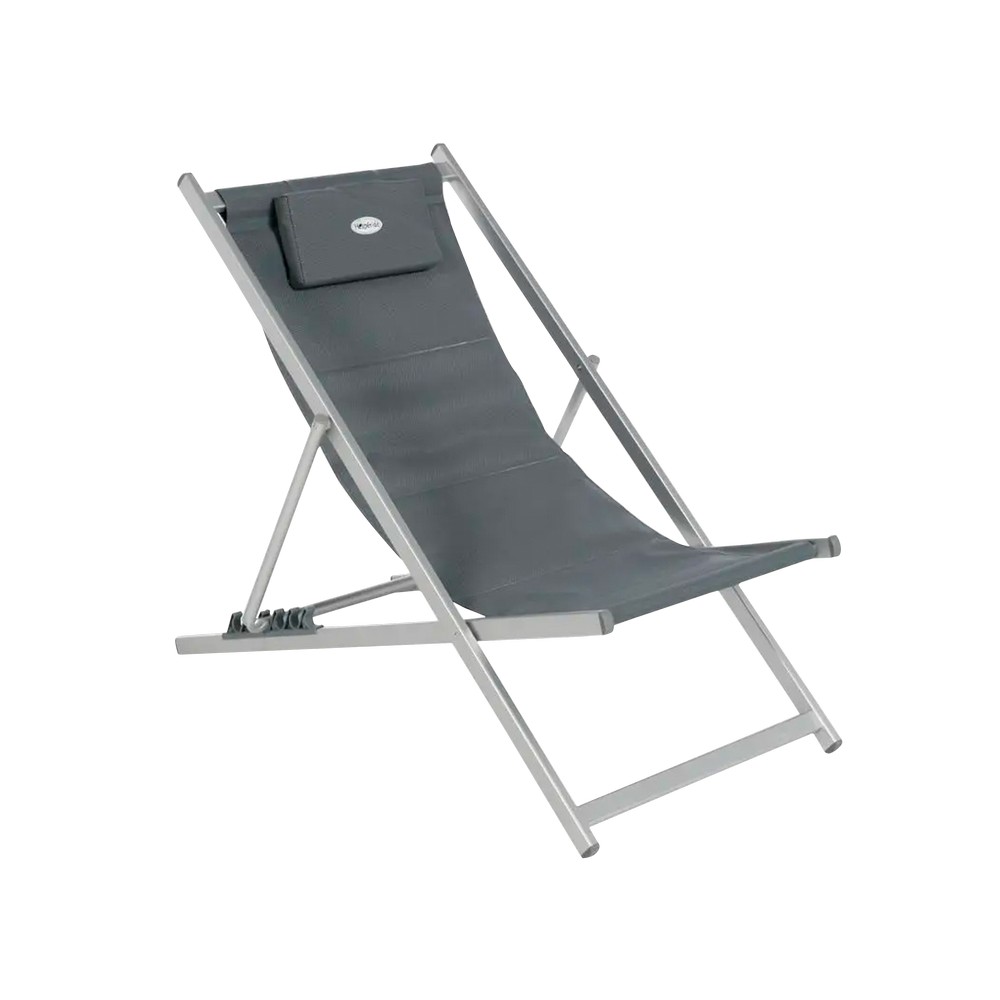 Silla playera plegable aluminio gris