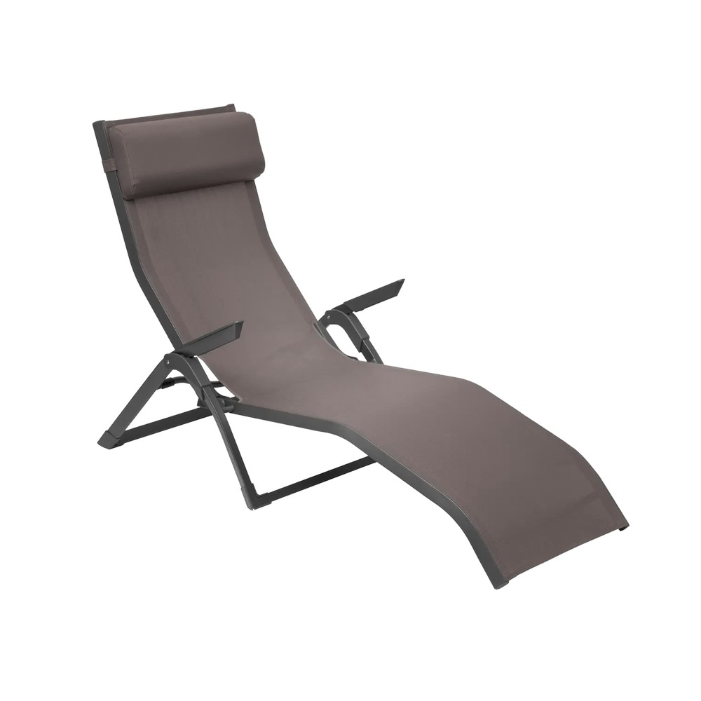 Silla chaise lounge aluminio café