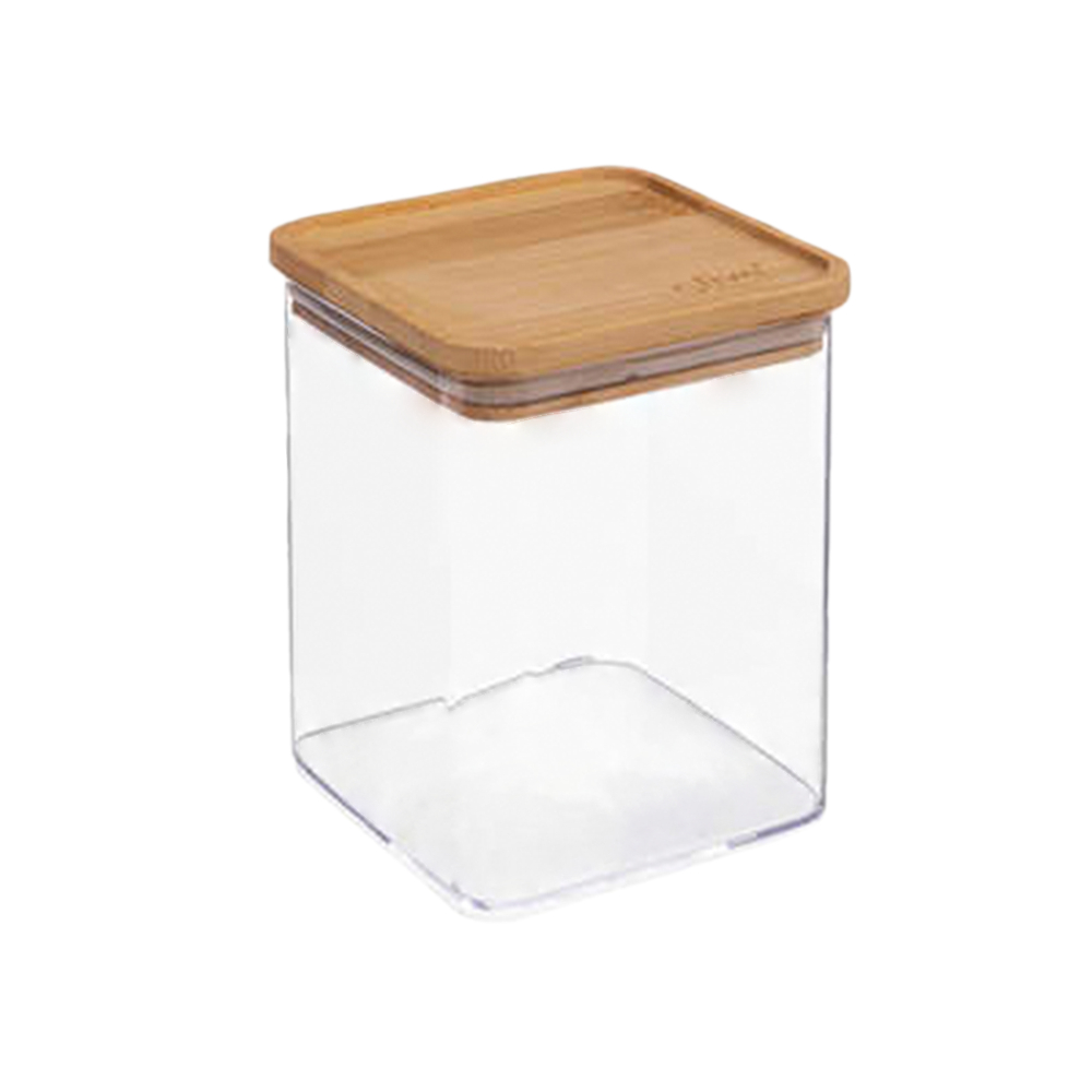 Deposito de plástico canister 1l tapadera bambú