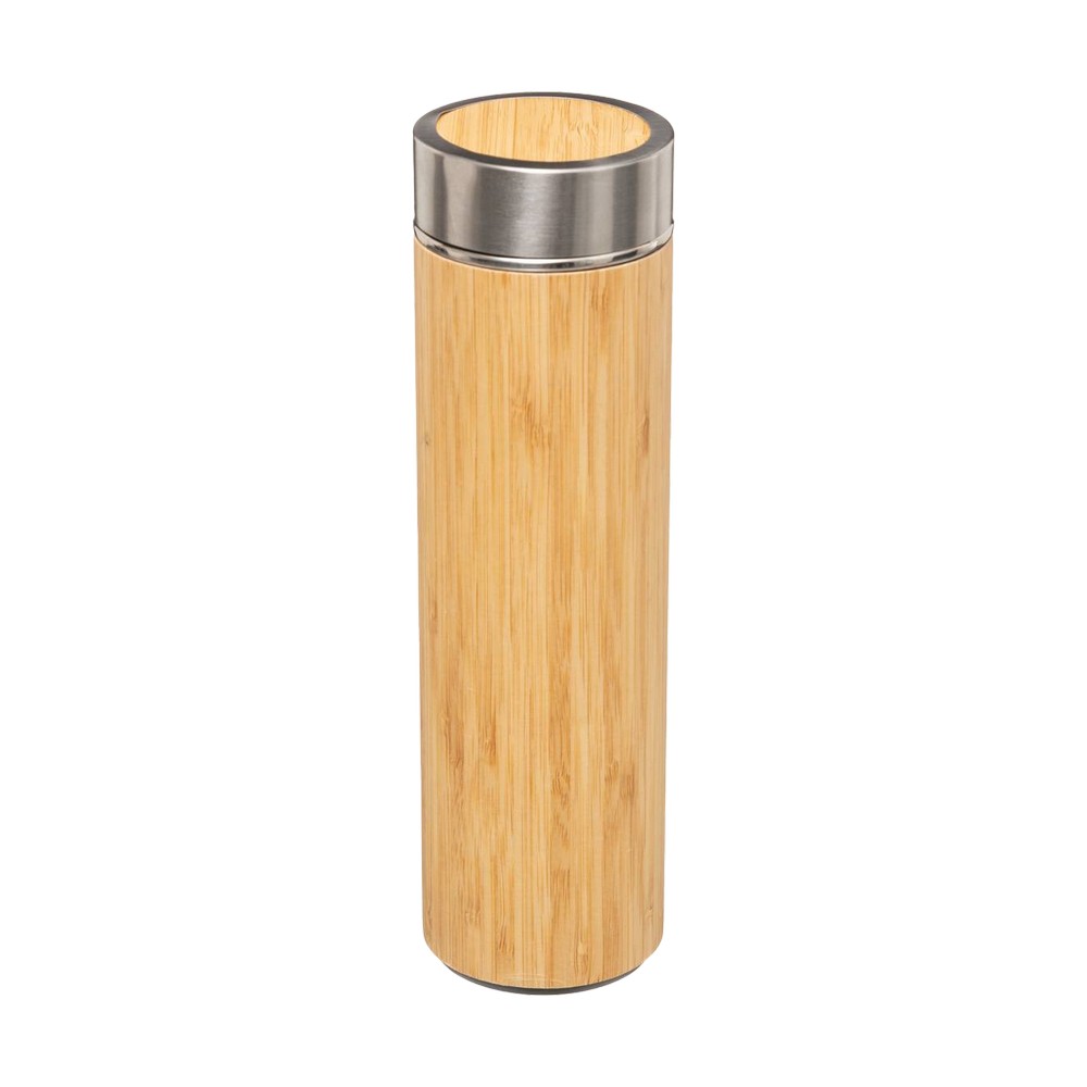 Botella para te con infusor acero/bambu 11.15oz beige