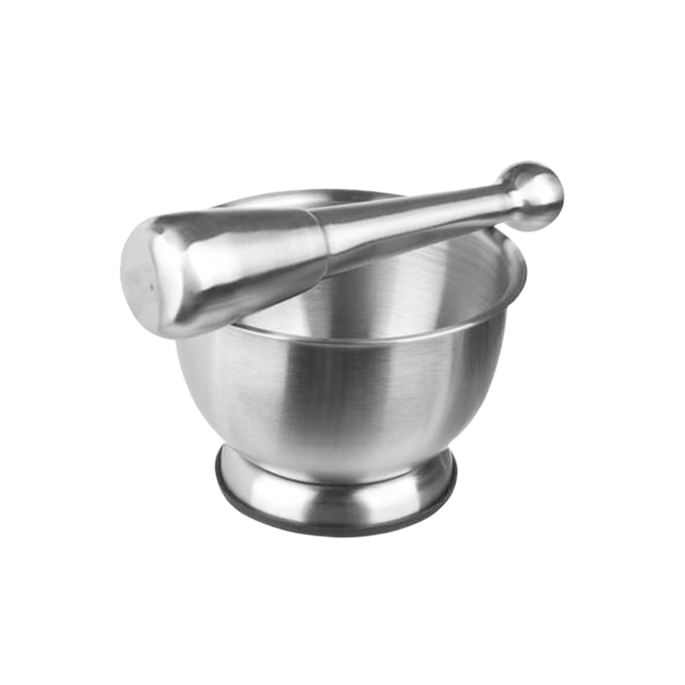Mortero de acero inoxi 12x17.8cm plateado