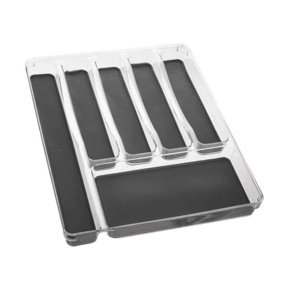 Organizador para cubiertos plastico 6 epacios gris
