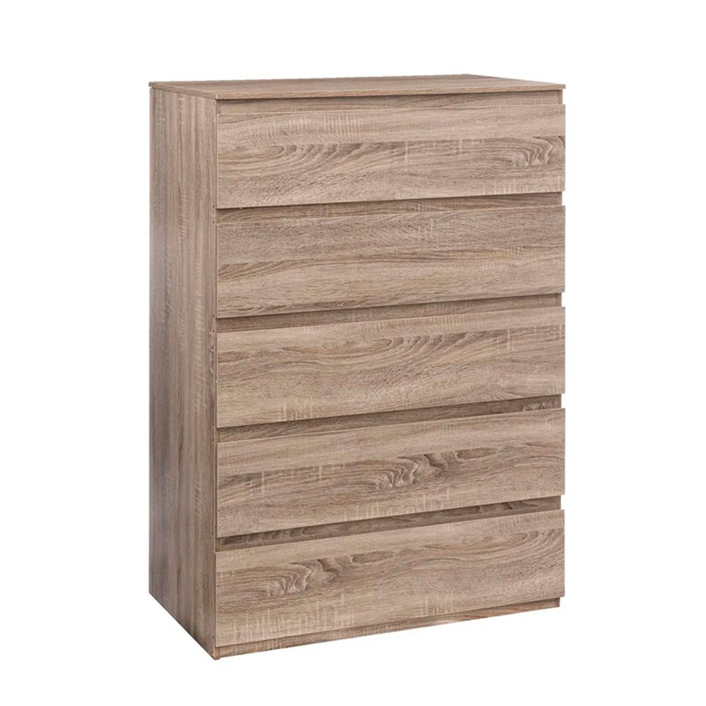 Gavetero de 5 gavetas de madera 118.40 x 78 x 48 cm