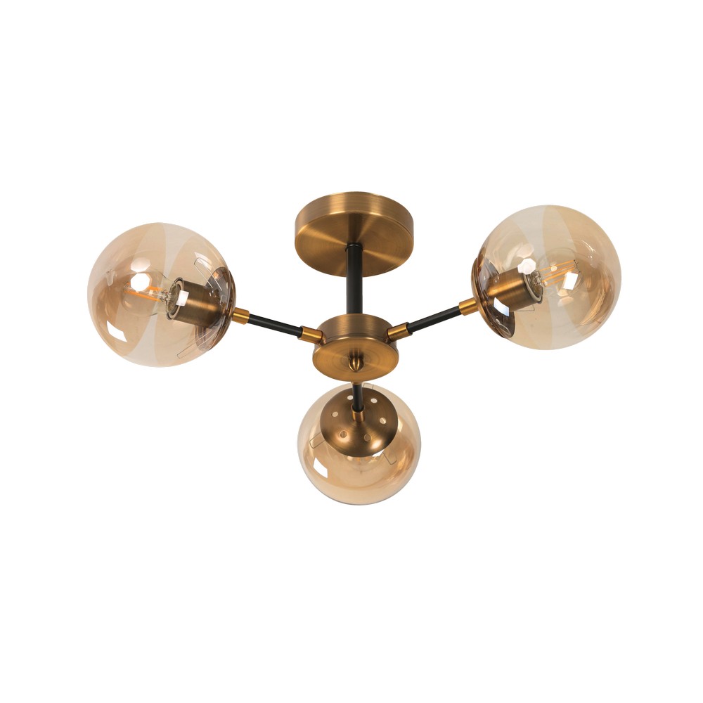 Lámpara colgante dorado satinado globo 3l e27