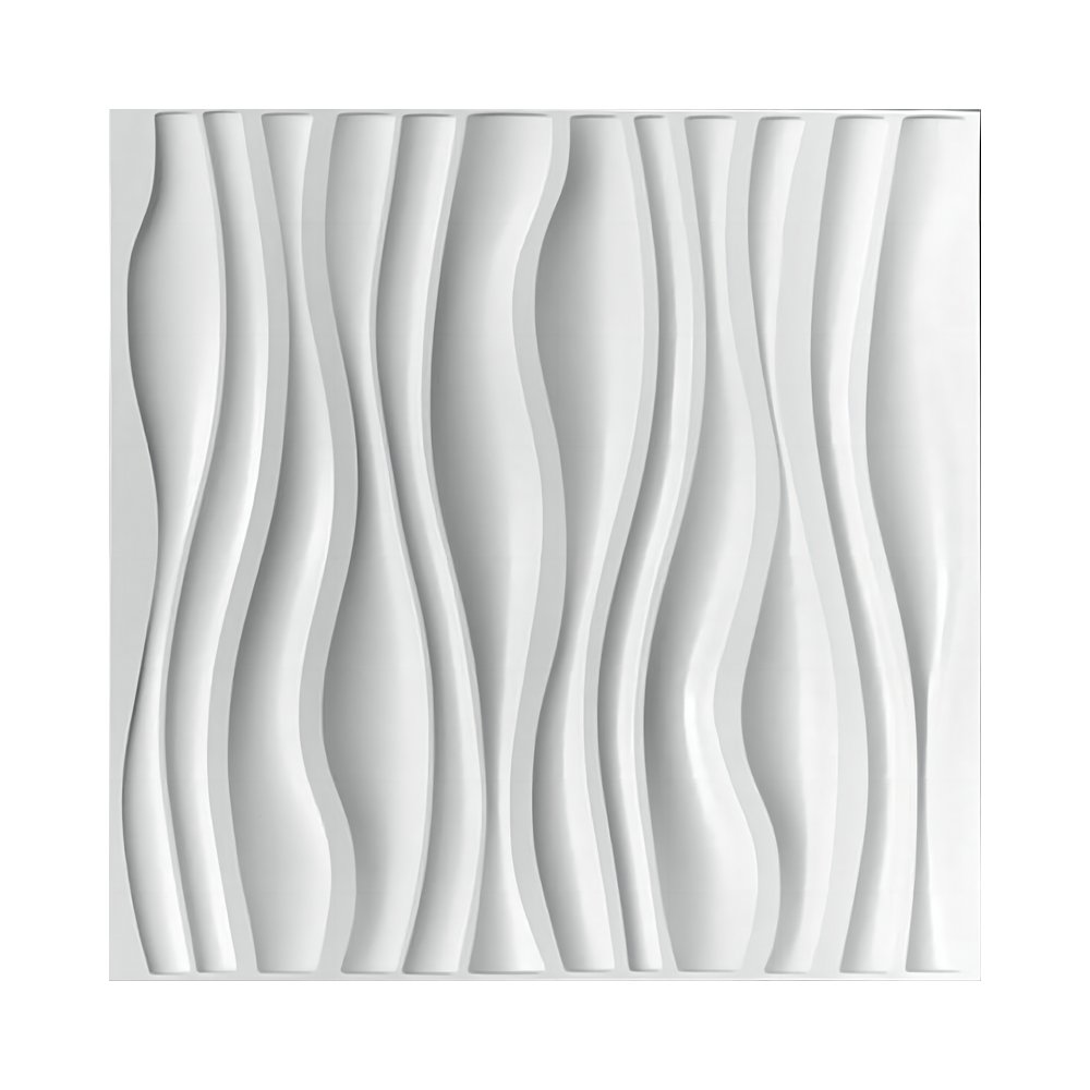 Panel decorativo de pvc pared 50x50 cm 3d ondulado do88 12 pzas