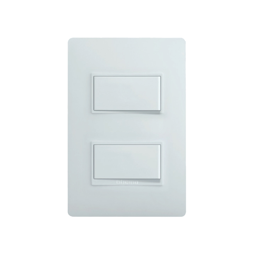 Interruptor doble 1 vía 15a blanco con luz piloto