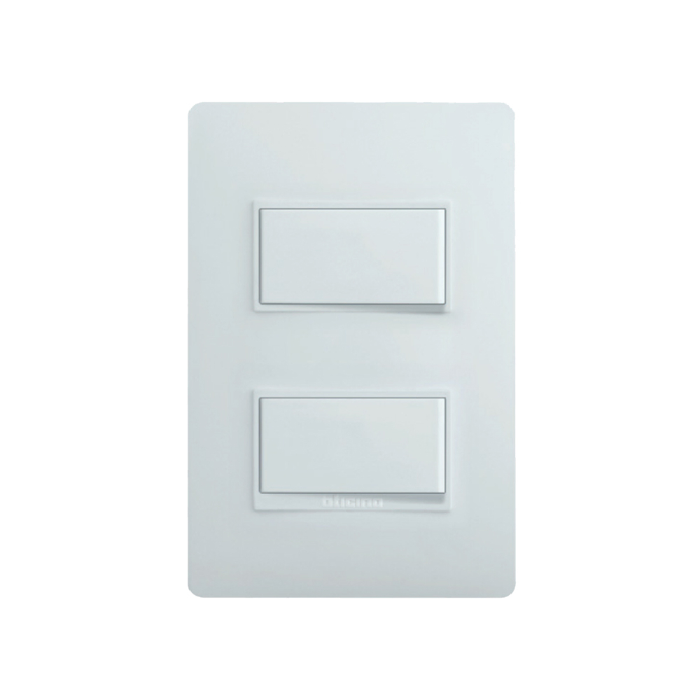 Interruptor doble 3 vías 15a blanco con luz piloto