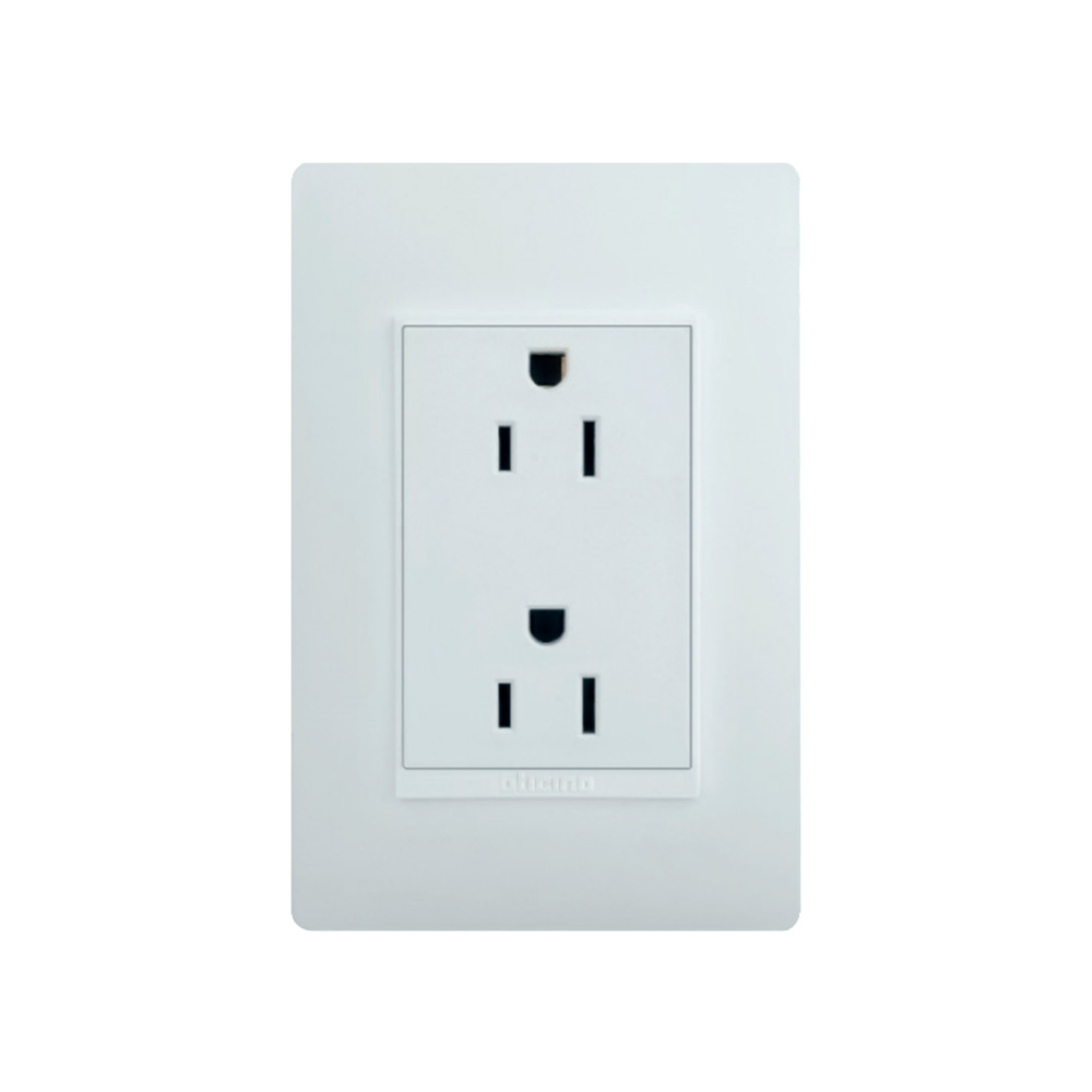 Tomacorriente duplex 15a 2p+t tr blanco