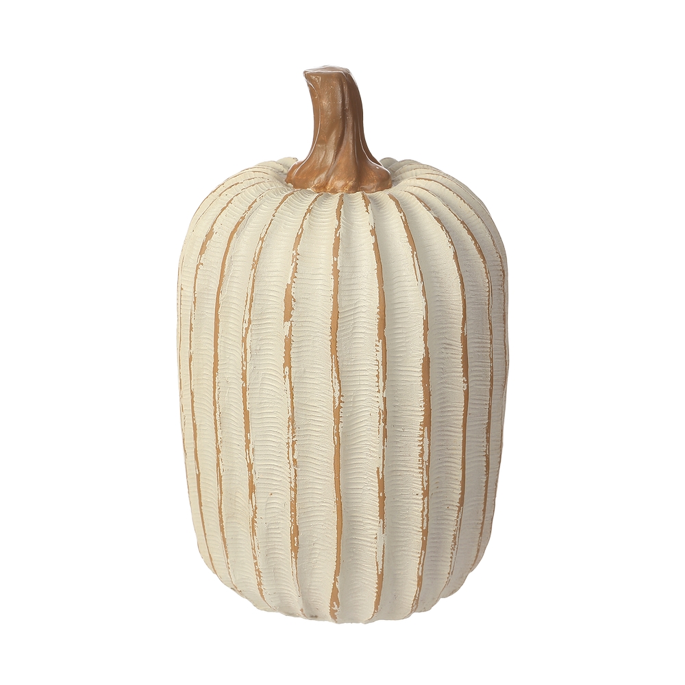 Adorno calabaza 20 cm blanca