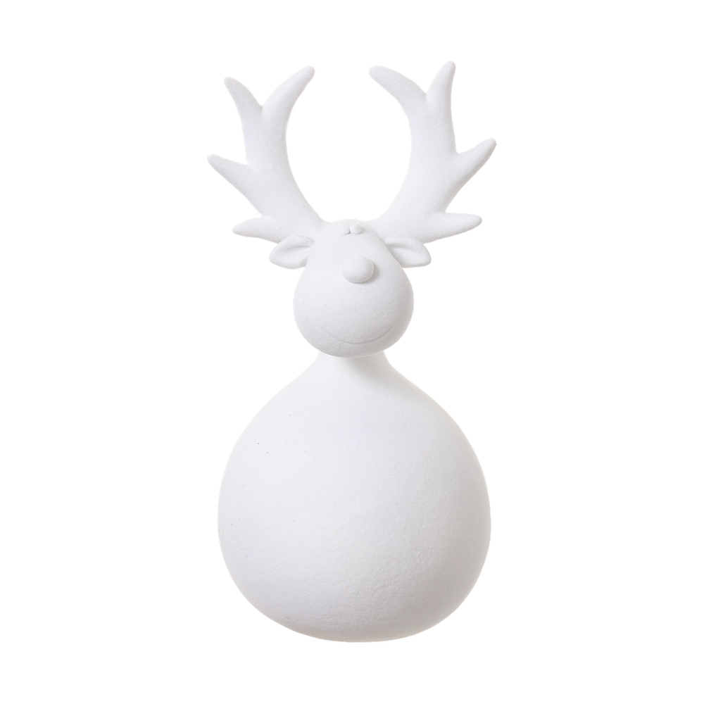 Adorno navideño 9.75 pulg reno blanco brw&wht