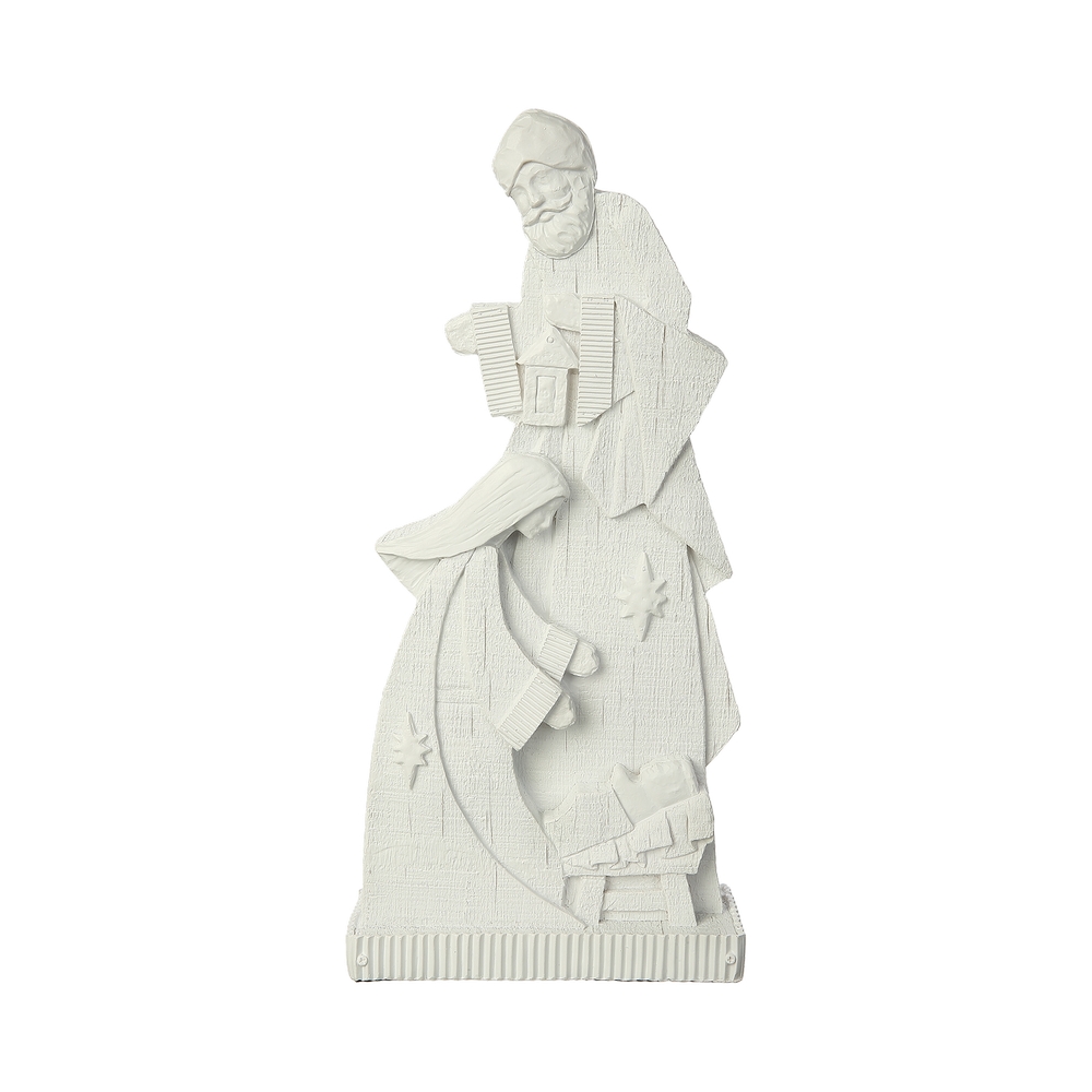 Adorno navideño sagrada familia blanca brw&wht 16 in