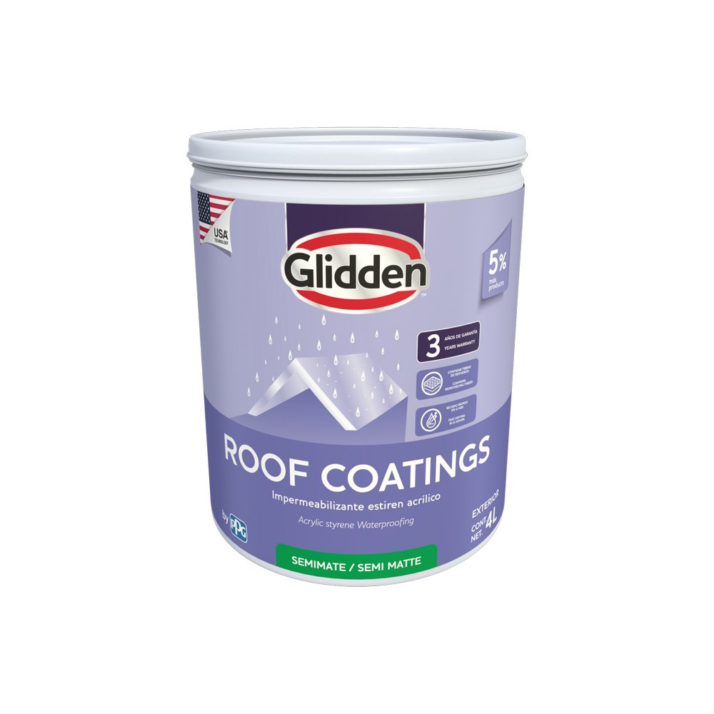 Impermeabilizante para techo 3a blanco semimate mate roof coatings 4 l (gal)