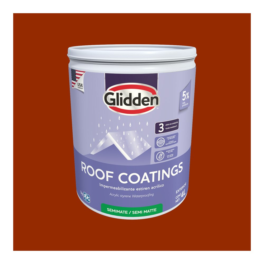 Impermeabilizante roof coating 3 años rojo gal