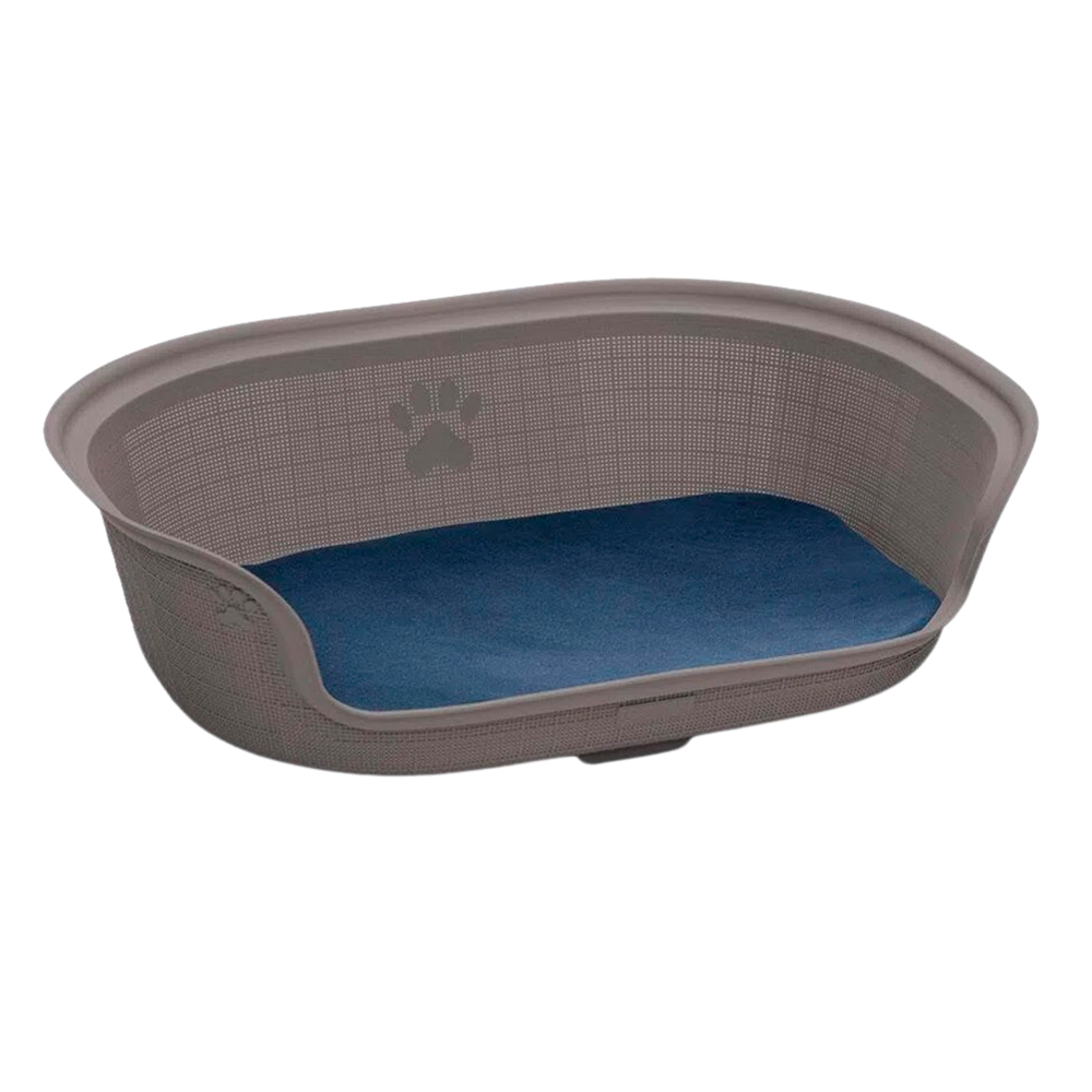 Cama plástica para perro 78x56x22cm mocca