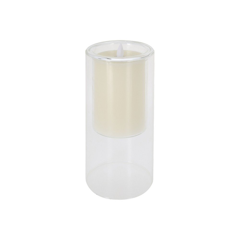 Candela decorativa de vidrio led blanco