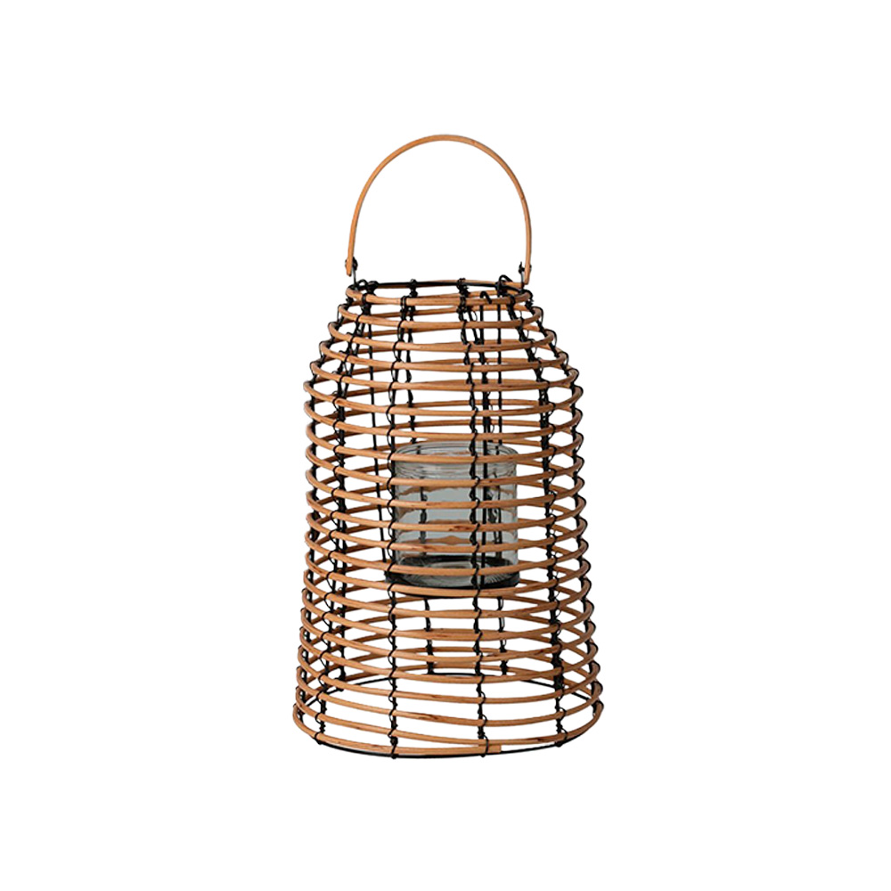 Linterna decorativa de bambu grande café